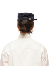 6CRAYON Flat Top Embroidered Navy Patchwork Baseball Cap