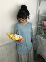 [unisex] Fides Stripe Over Fit Long Sleeve Tee