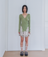 micro lace skirt&pants_beige