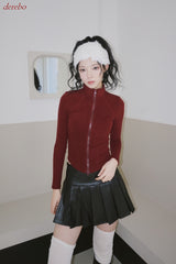 leather pleated pants mini skirt