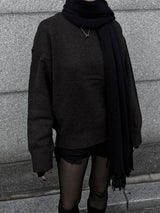 daily basic span round knit (2color)