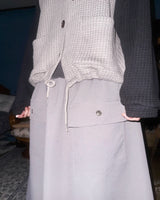 (3color) Flap Two-Pocket Flare Ribbed Skirt
