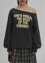 [MADE] Ritz Boat Neck Printed Long Sleeve Tee