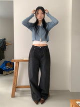 STRIPE BLACK JEANS
