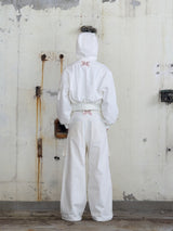 Circle Denim Bomber Jacket (White)