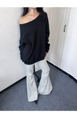Off-loose shoulder sweatshirt