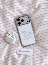 [Magsafe] ピンクポニー シルバーガラスバンパーケース