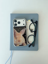 BABY BUNNY BROWN Silver Epoxy Case