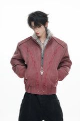 Washed Canvas Fleece Jacket