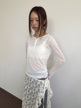 ヘアリングシアーボタンロングスリーブ (3color)