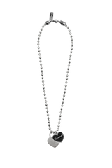 Black heart ball necklace