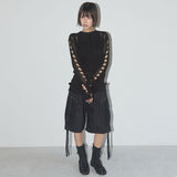 2-Way Damage Knit Long Sleeve (Black) F25QB089