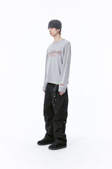 レーシングフェノメノンワッフル長袖Tシャツ (グレー)