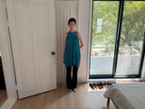 halter neck pleats dress