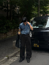 Ron western denim short-sleeved shirt