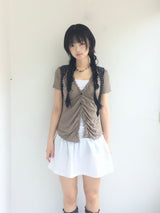 Shirring Flared Dress