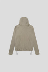 Ribbed incision hood zip-up