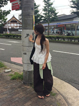 ロビット レース フレア フリル スリーブレス ブラウス