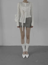 Le Can Lace Crop Cardigan