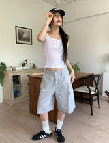 SIDE SHIRRING BUTTON SLEEVELESS (3C)