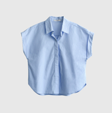 [1,000 Sold] ItU パステルロールアップキャップスリーブ半袖シャツ / 5 Colors