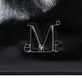 SENTIC METAL LOGO FRONT BELTED LEATHER SHOULDER BAG UNISEX