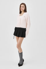 クラシックシュガープラムヘアリーカーディガン, ピンク