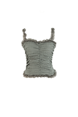 Shirring lace frill top (3color)
