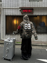 VER PATCH NUMBERING CAMO HOODED ZIP-UP