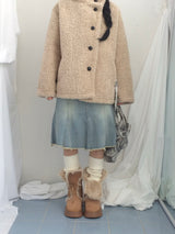 highneck puffy fur jacket