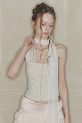 MIDNIGHT HALTER TOP cream