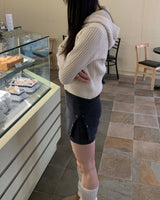 Knit snap skirt pants
