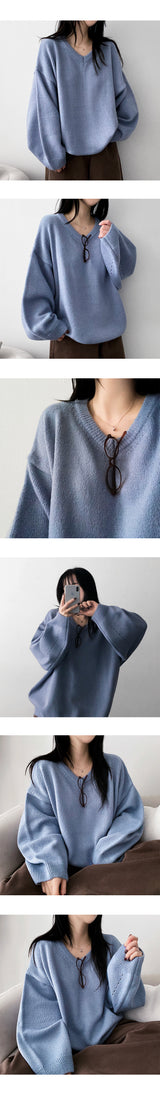 Ind boxy punching balloon V-knit