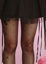 ribbon dot tights 15D