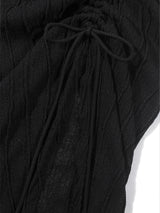  LAYERED STRAP LONG SKIRT _Black