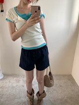 パンチング ボタン ショートスリーブ