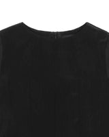 Glossy Frill Top _ BLACK