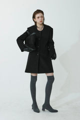 WOOL-LIKE LONG COAT_BLACK