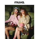 muva. Color‑Block Mini Square Handbag, Genuine‑Leather Niche‑Fashion Cross‑body Purse for Daily Outing, New Arrival Nov 7