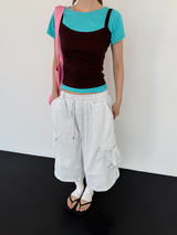 belted bermuda pants