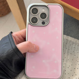 star spray (pink) silver frame case