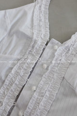 frill halterneck striped shirt blouse