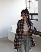 ネイビーチェックシャツ