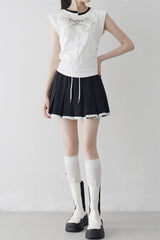 レンチプリーテッドスカートパンツ
