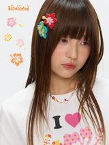 BETWEENAND オリジナルデザインユニークフサンフラワーサイドヘアクリップクリップヘアバンドエッジクリップヘアアクセサリー