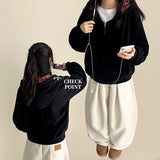 Bay Check Anorak Fleece Semi-Zip Up Hoodie
