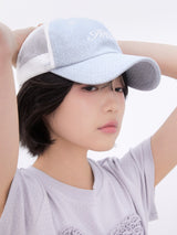 コットンドットツートントラッカーキャップ(LIGHT BLUE)