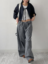 Dyed Floral Stopper Wide Pants
