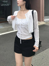 ココ リボン ダイヤモンド キルティッド カーディガン キャミ セット