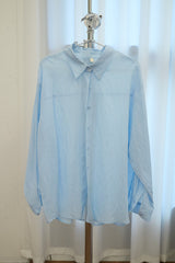Sheer Button Down Loose Shirt (Sky Blue)